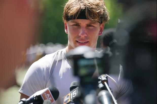 Watch: LSU QB Sam Leavitt Participates In Throwing Session During Day 1 Of Spring Practice