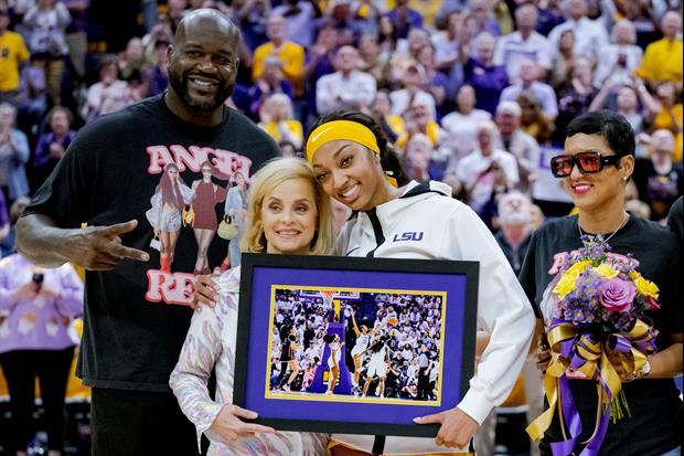 Photo: Shaq Was At The PMAC Sunday To Honor Angel Reese On Senior Day
