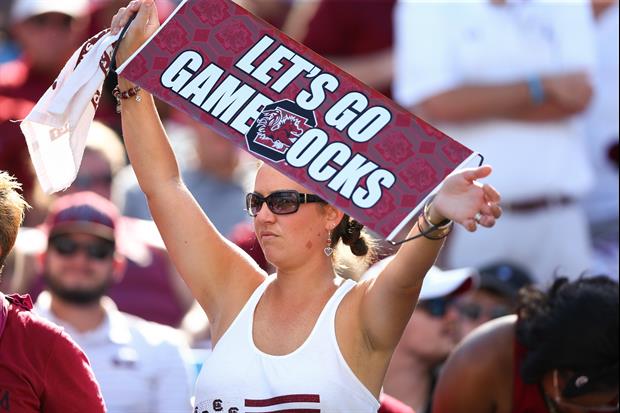 North Carolina fans and South Carolina fans had it out at this tailgate this weekend...