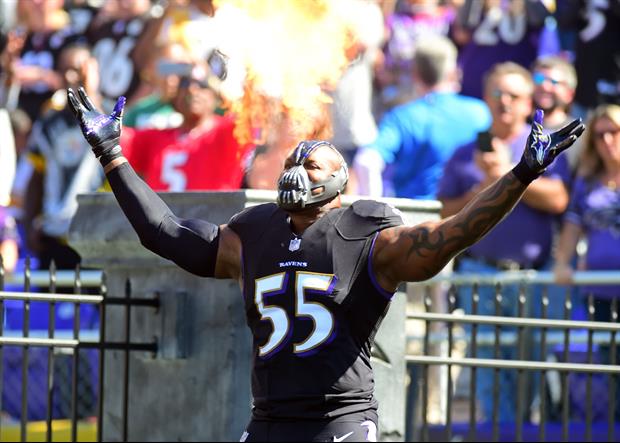 Terrell Suggs Was Introduced Prior To The Ravens vs Steelers Game Dressed As Bane