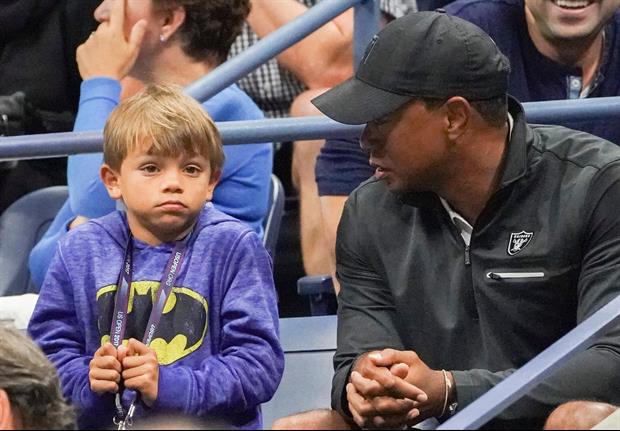Tiger Woods & Son Hit The Driving Range To Display Their Smooth Swings