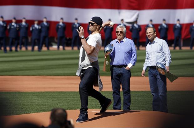 Tom Brady Bounces First Pitch Off The Dirt At Red Sox Game