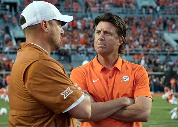 Tempers Flare Between Tom Herman & Mike Gundy At End Of Texas/Oklahoma State Game