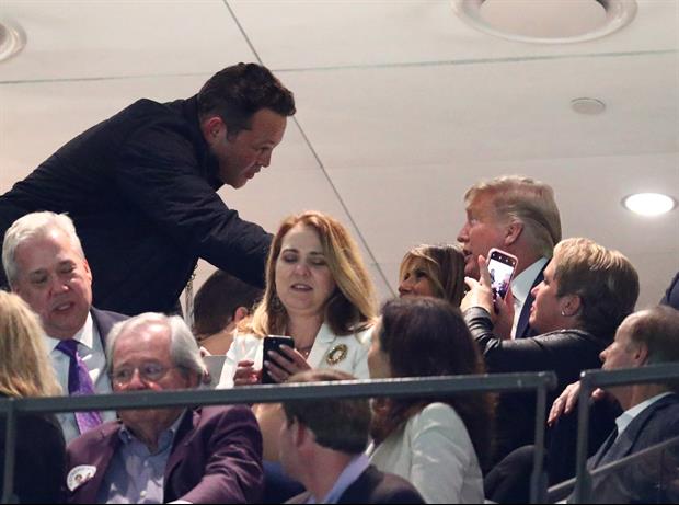Vince Vaughn & Donald Trump Chatting It Up In Suite At National Championship Game