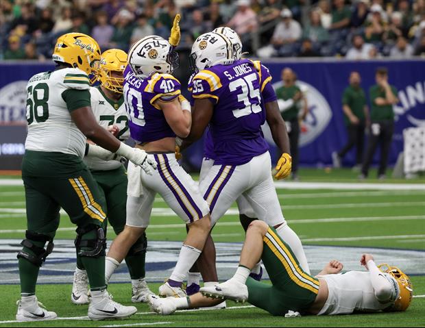 LSU LB Whit Weeks Carted Off Field After Serious Ankle Injury In The Texas Bowl
